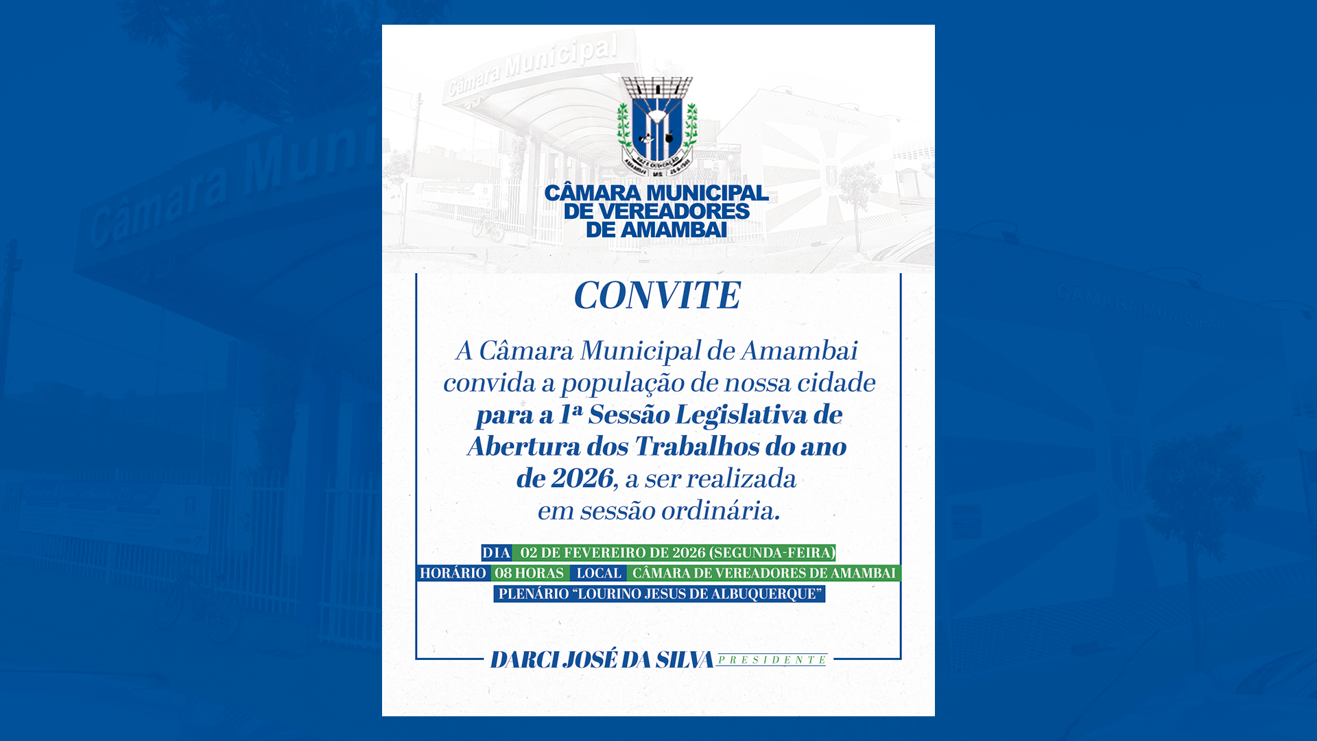 Câmara Municipal inicia os trabalhos legislativos de 2026